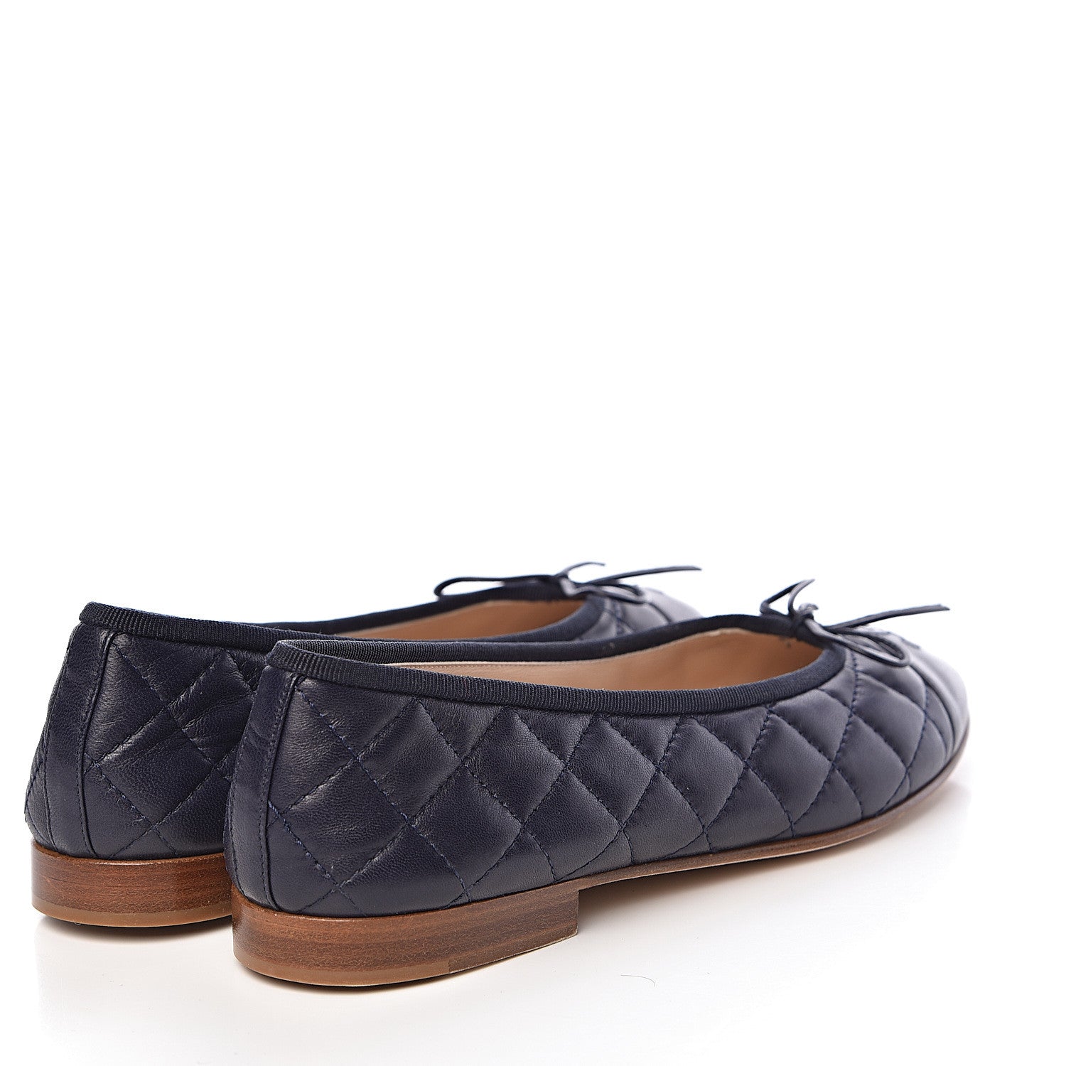 Chanel Quilted Lambskin CC Ballerina Flats 37 Navy 4 of 8
