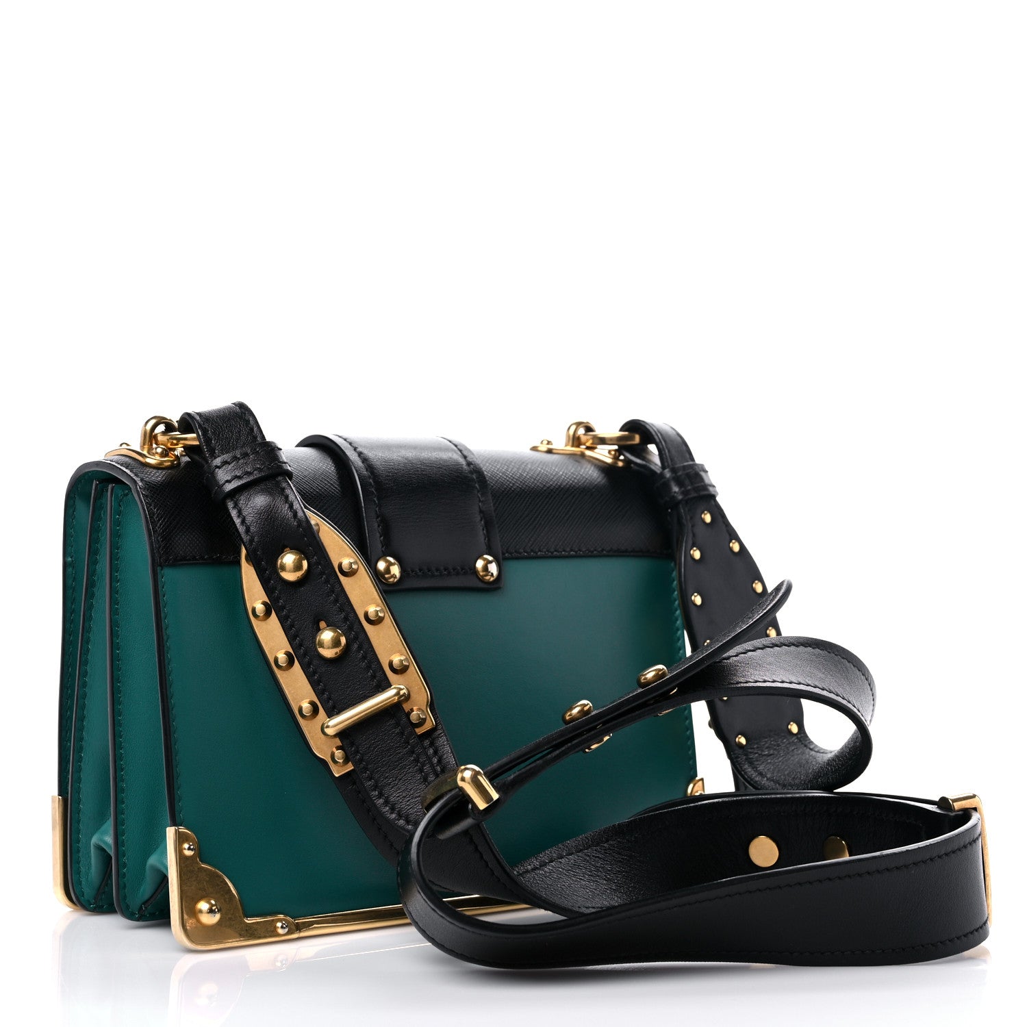 Prada City Calf Saffiano Cahier Bag Assenzio Black 3 of 8