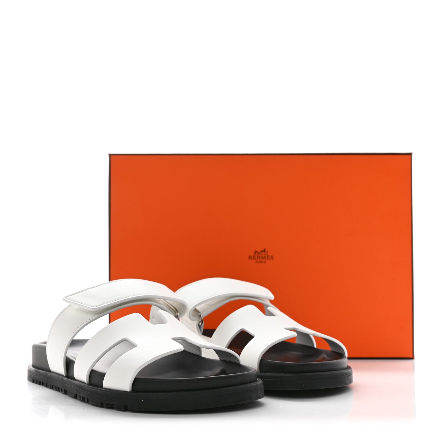 Hermes Calfskin Womens Chypre Sandals 35.5 White 10 of 10