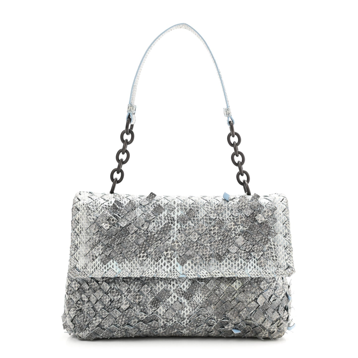 Tobu Ayers Intrecciato Small Olimpia Shoulder Bag Grey