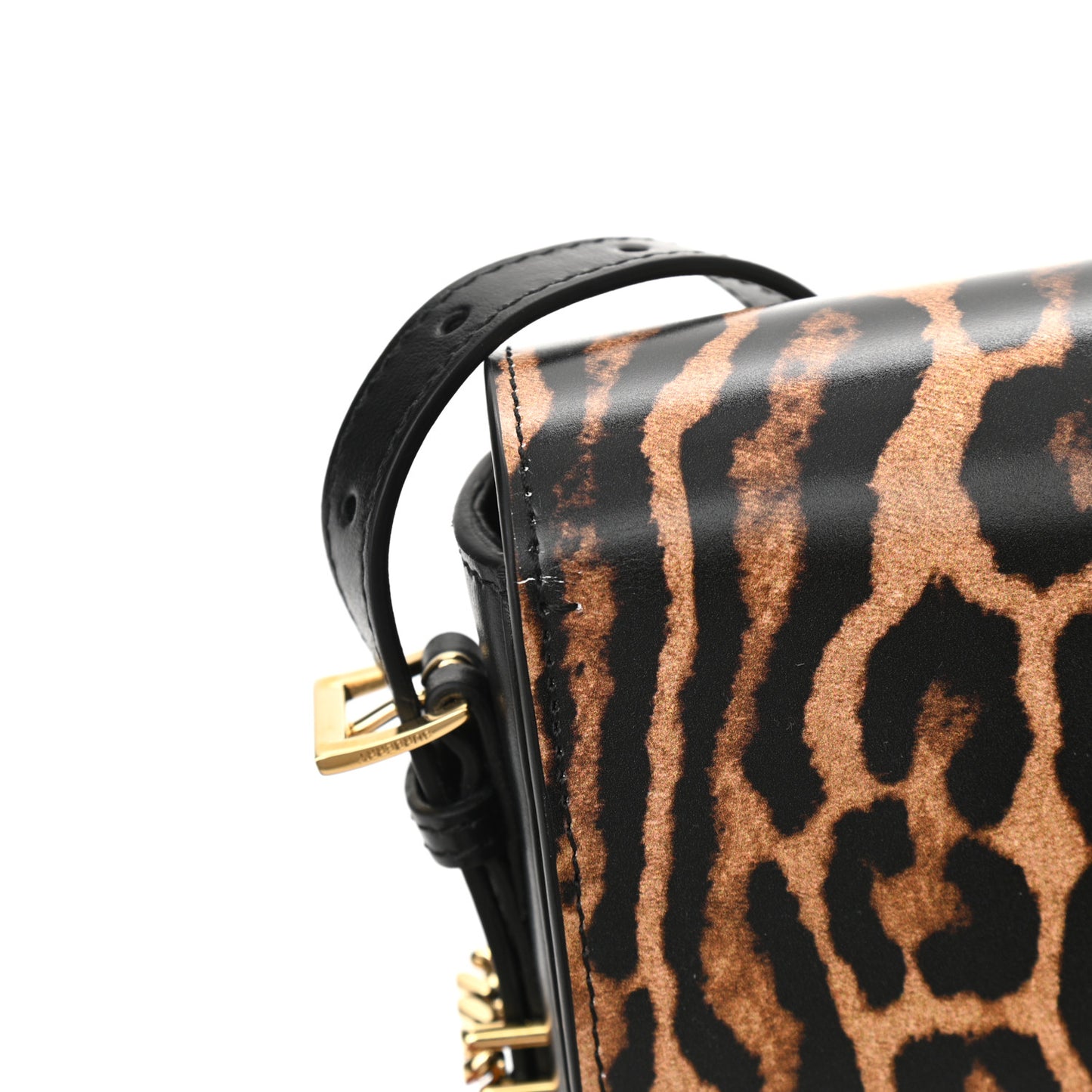 Calfskin Leopard Small Grace Bag Black