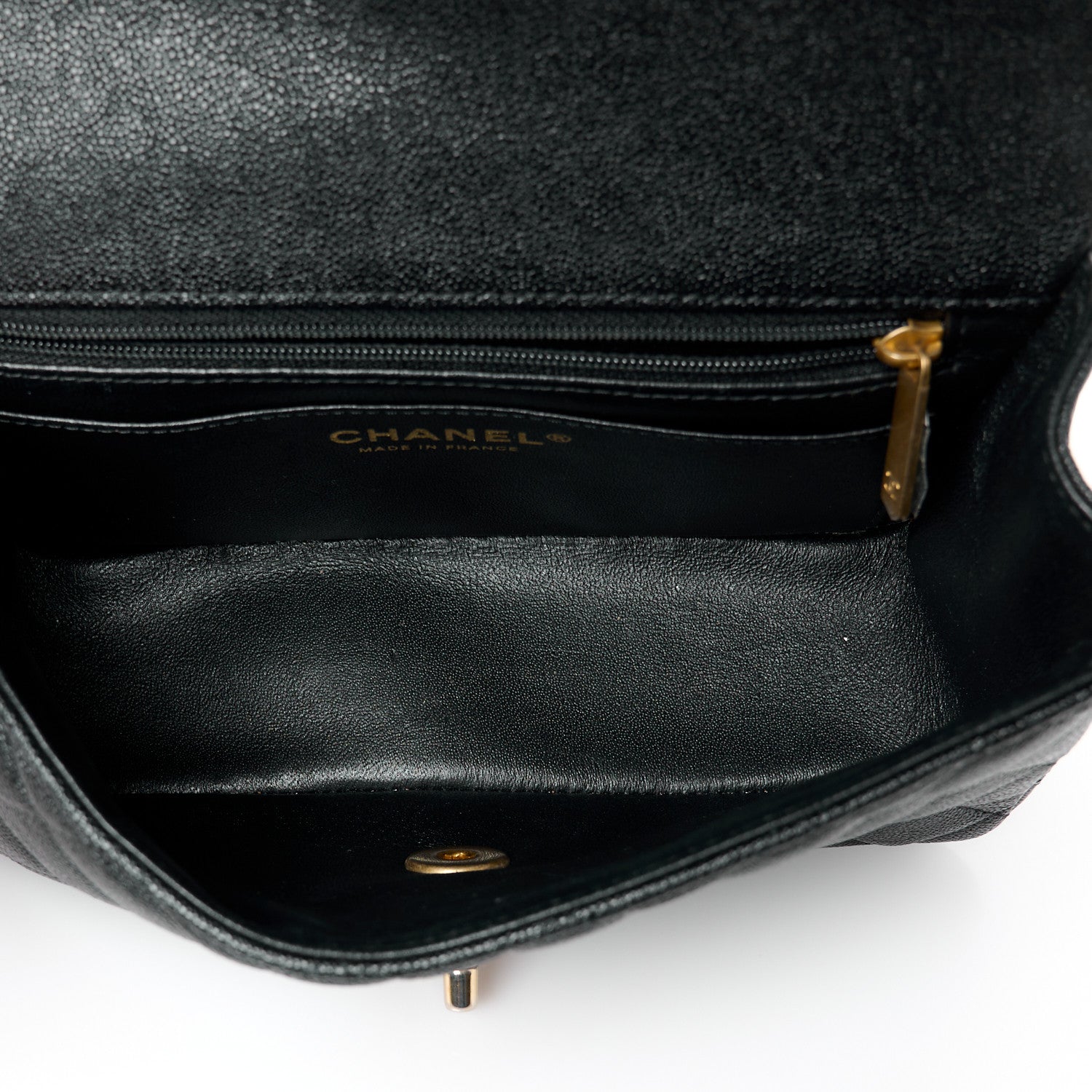 Chanel Caviar Quilted Mini Top Handle Rectangular Flap Black