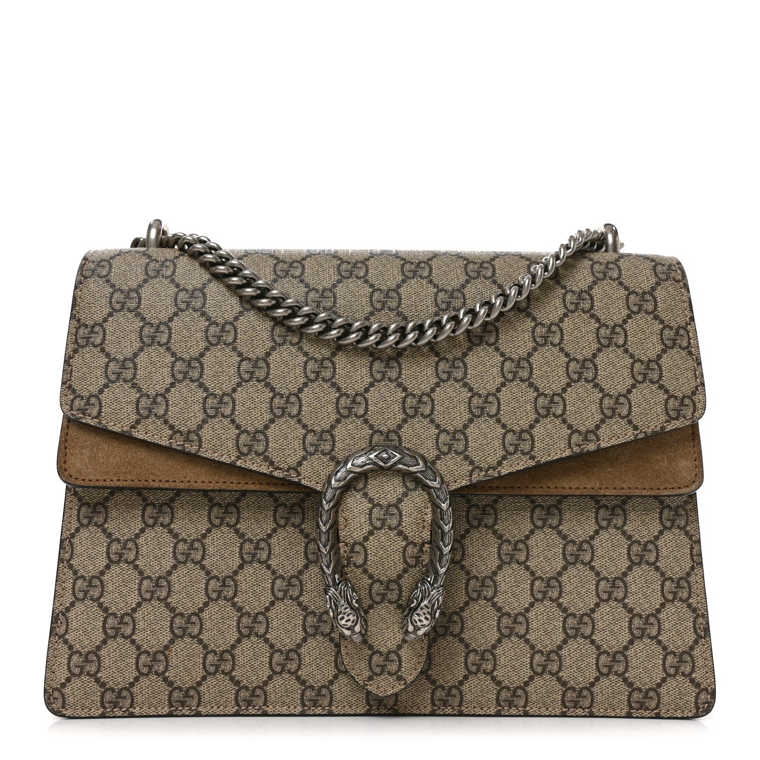 Gucci GG Supreme Monogram Medium Dionysus Shoulder Bag Taupe Taupe 1 of 10