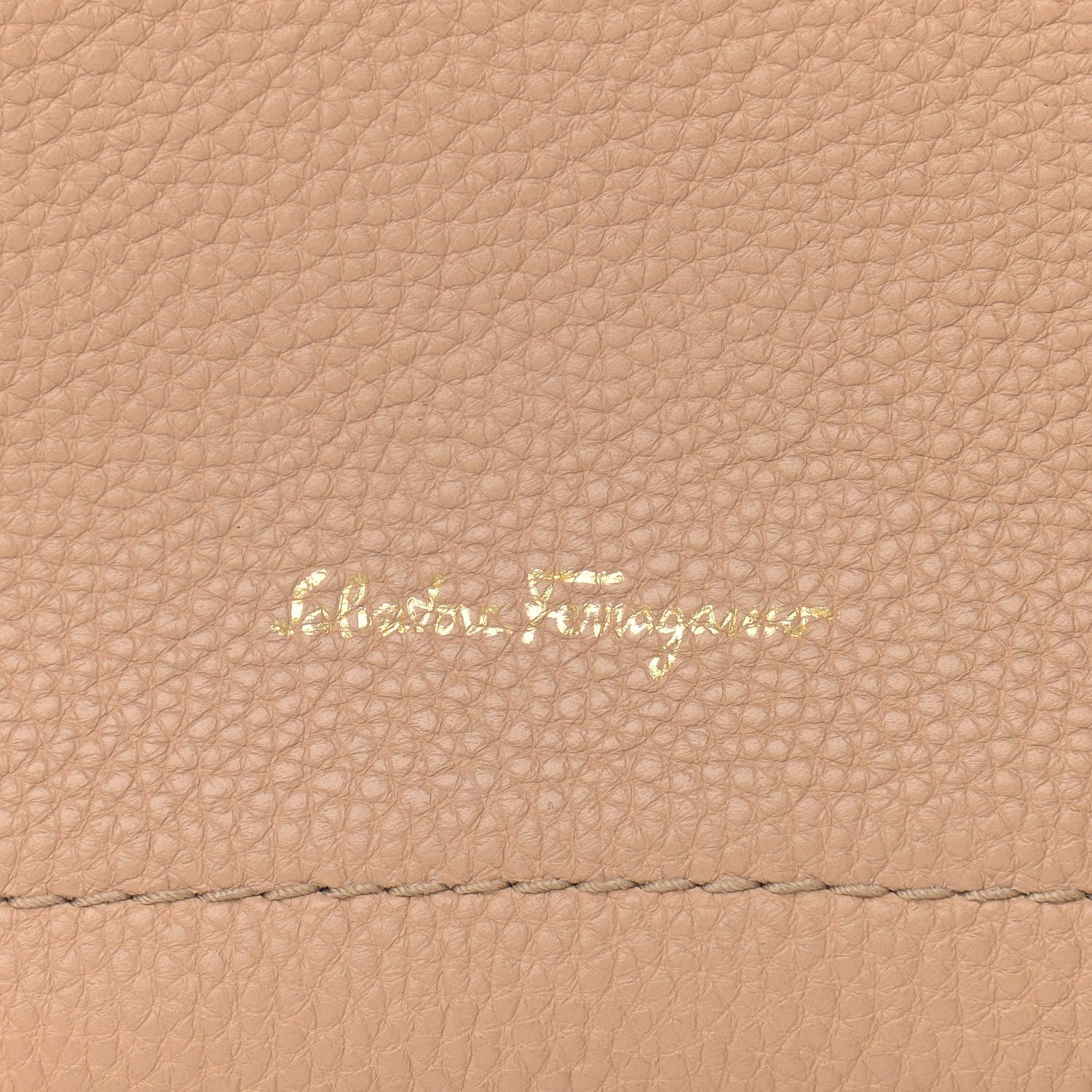 Salvatore Ferragamo Hammered Calfskin Double Handle Small Amy Tote Beige Blue 7 of 11