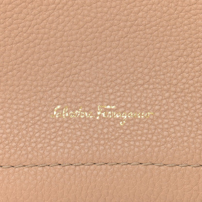 Salvatore Ferragamo Hammered Calfskin Double Handle Small Amy Tote Beige Blue 7 of 11