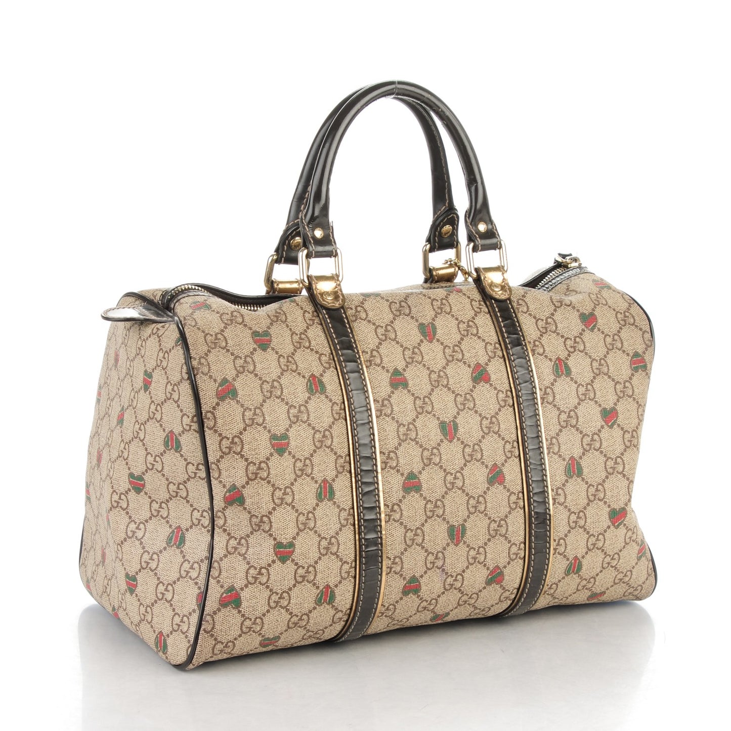 GG Plus Monogram Hearts Medium Joy Boston Dark Brown