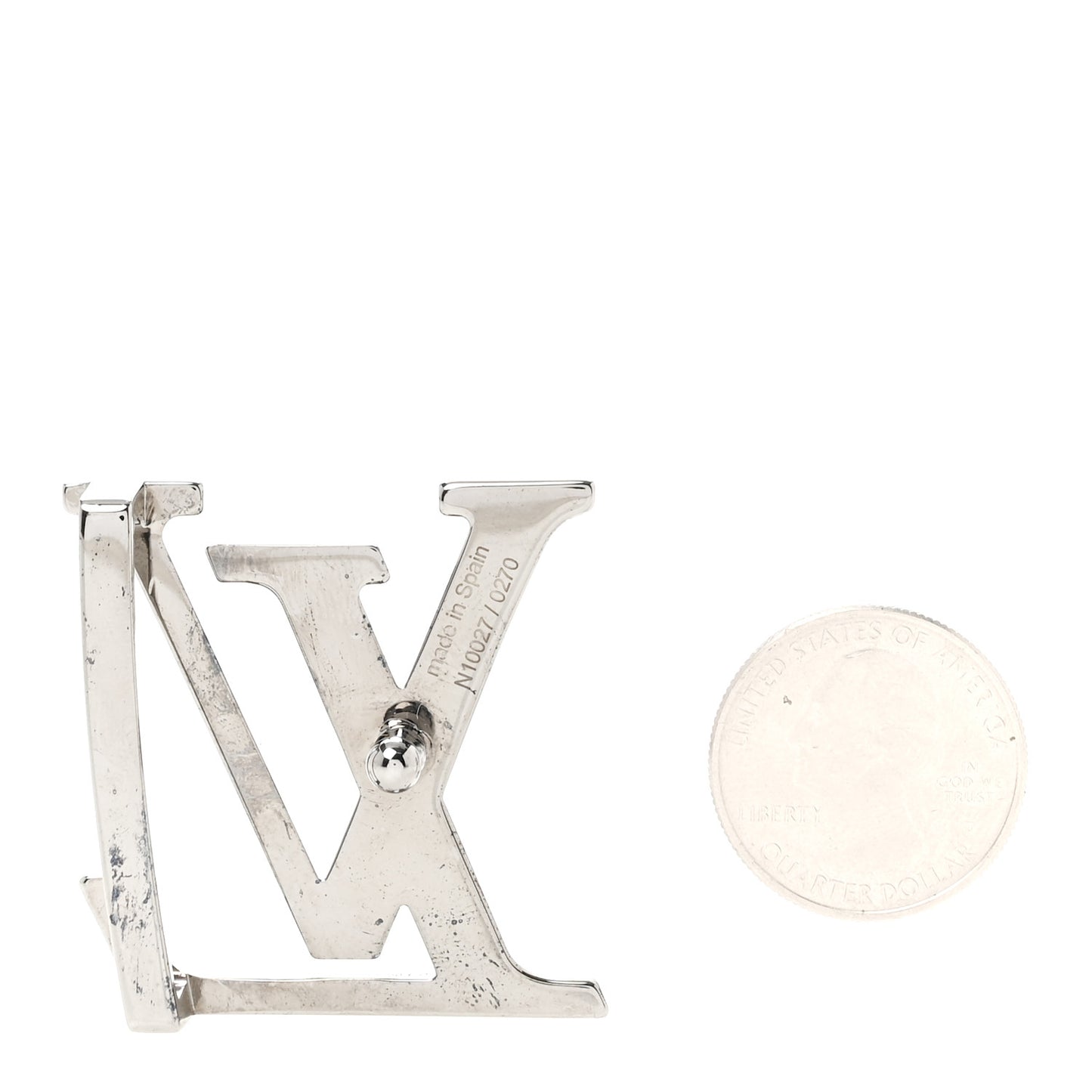 Strass 40mm LV Initiales Belt Buckle Black