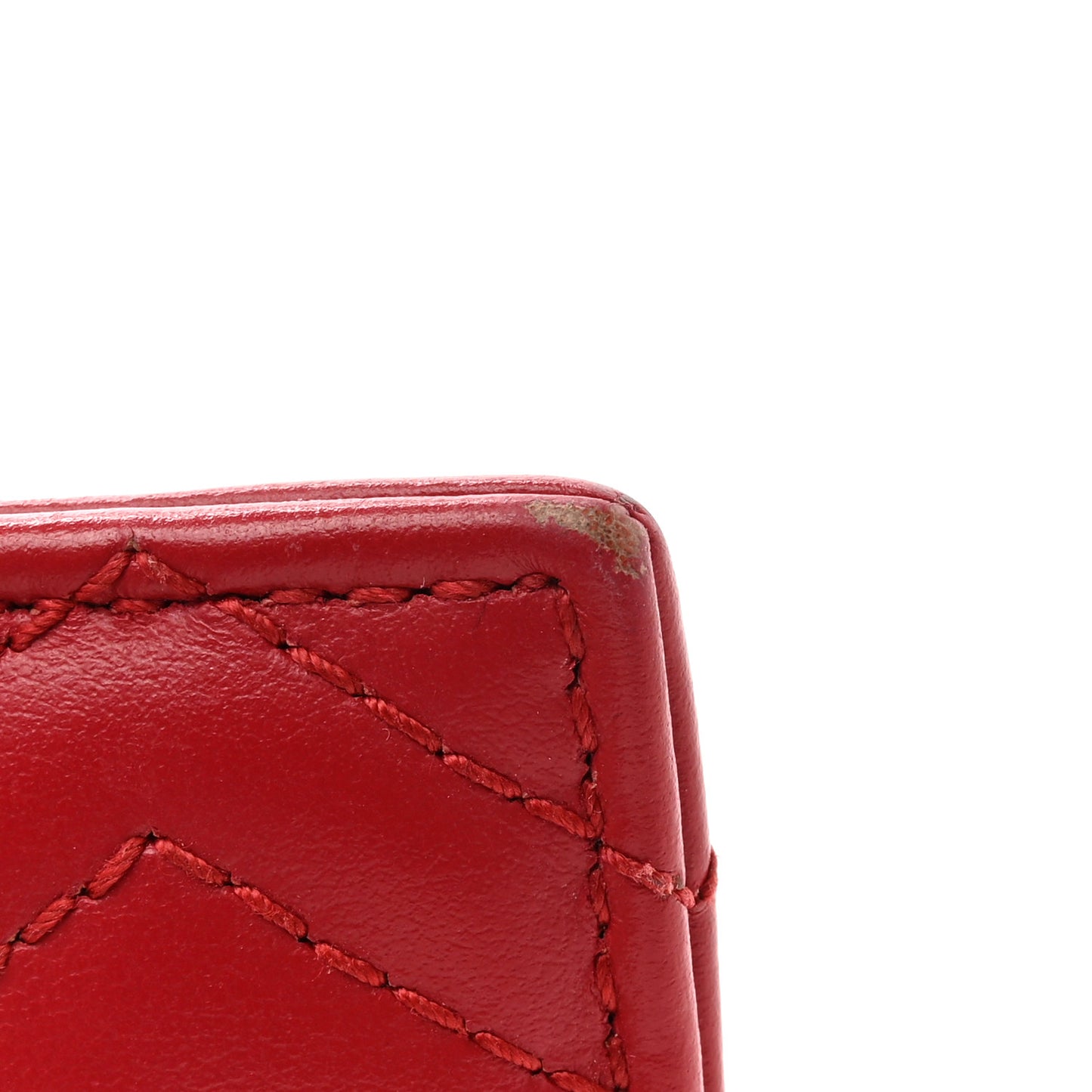 Calfskin Matelasse GG Marmont Card Holder Hibiscus Red
