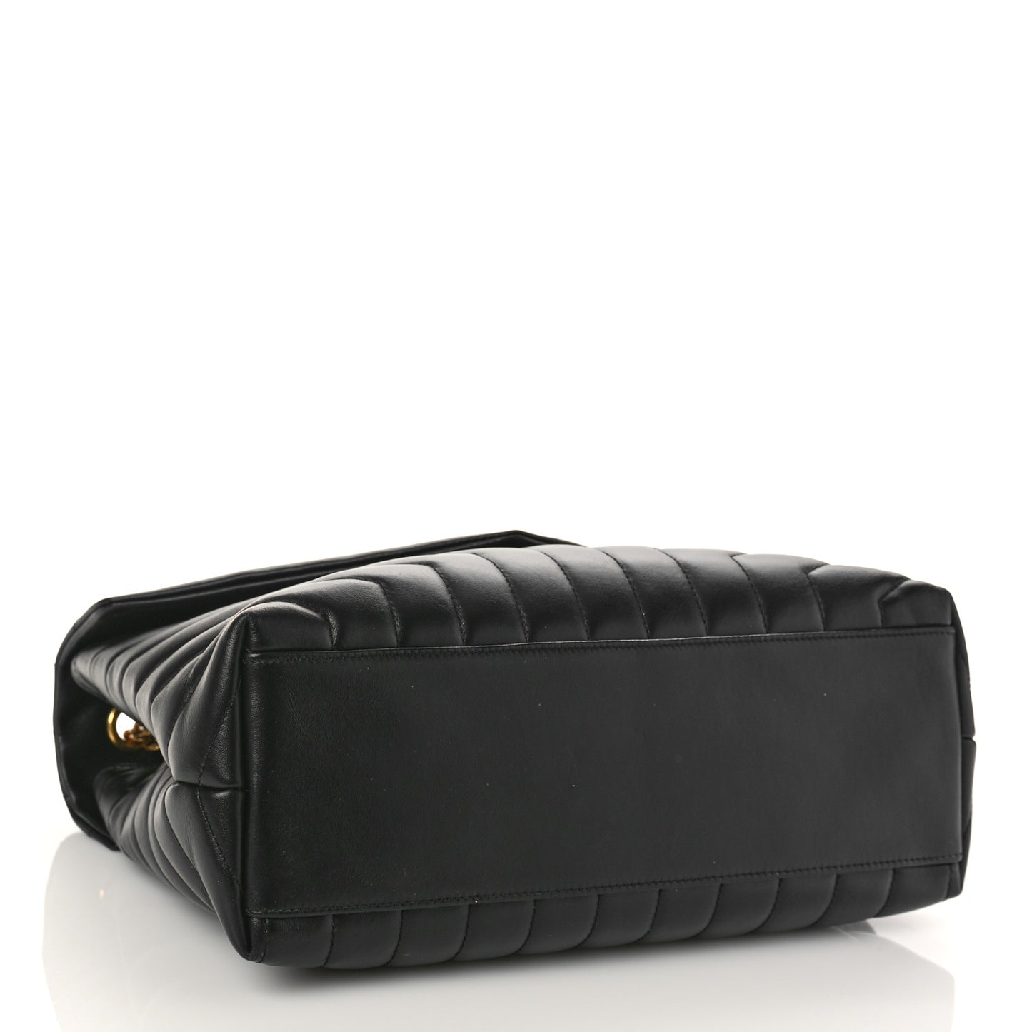 Calfskin Y Quilted Monogram Medium Loulou Chain Satchel Black