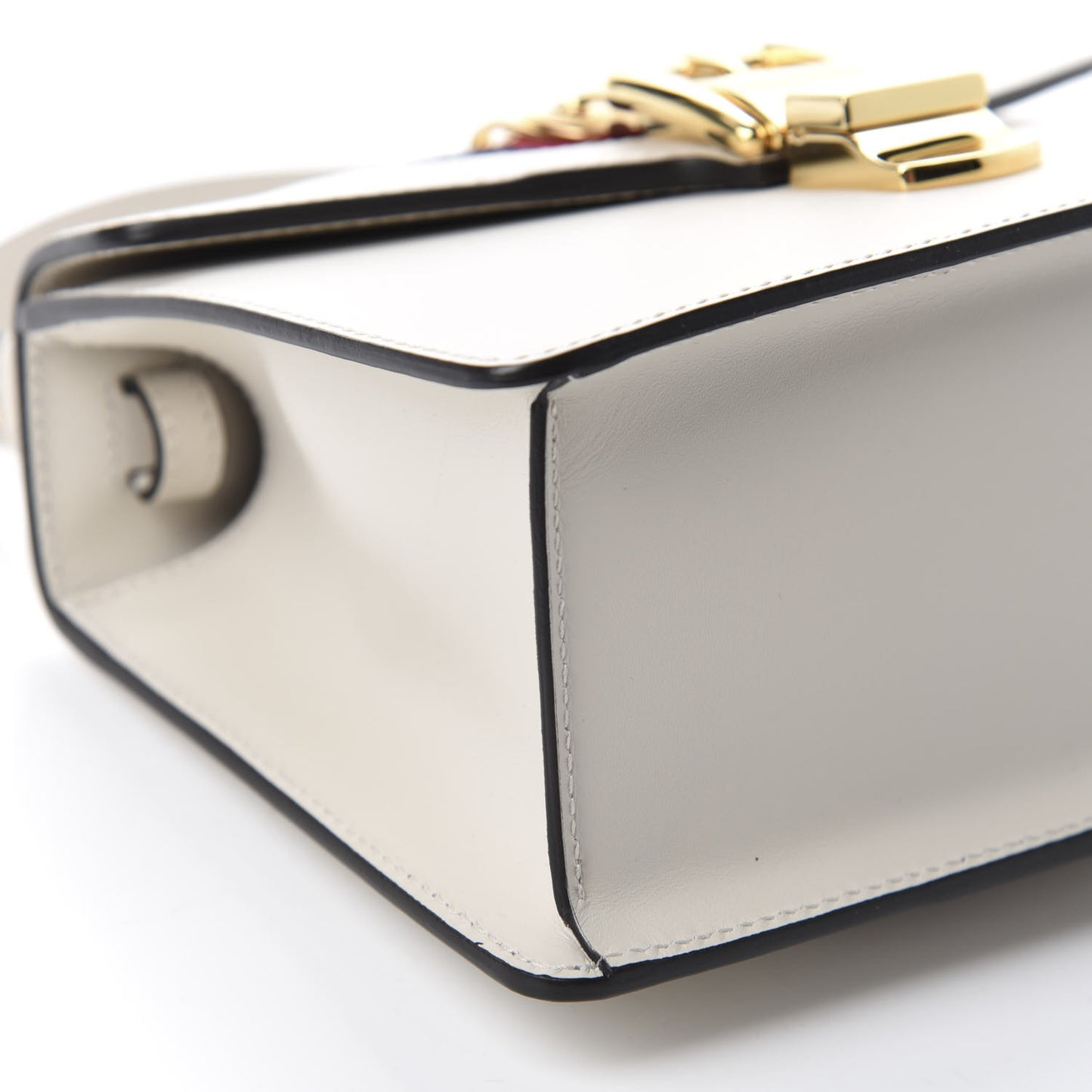 Calfskin Mini Sylvie Top Handle Bag White