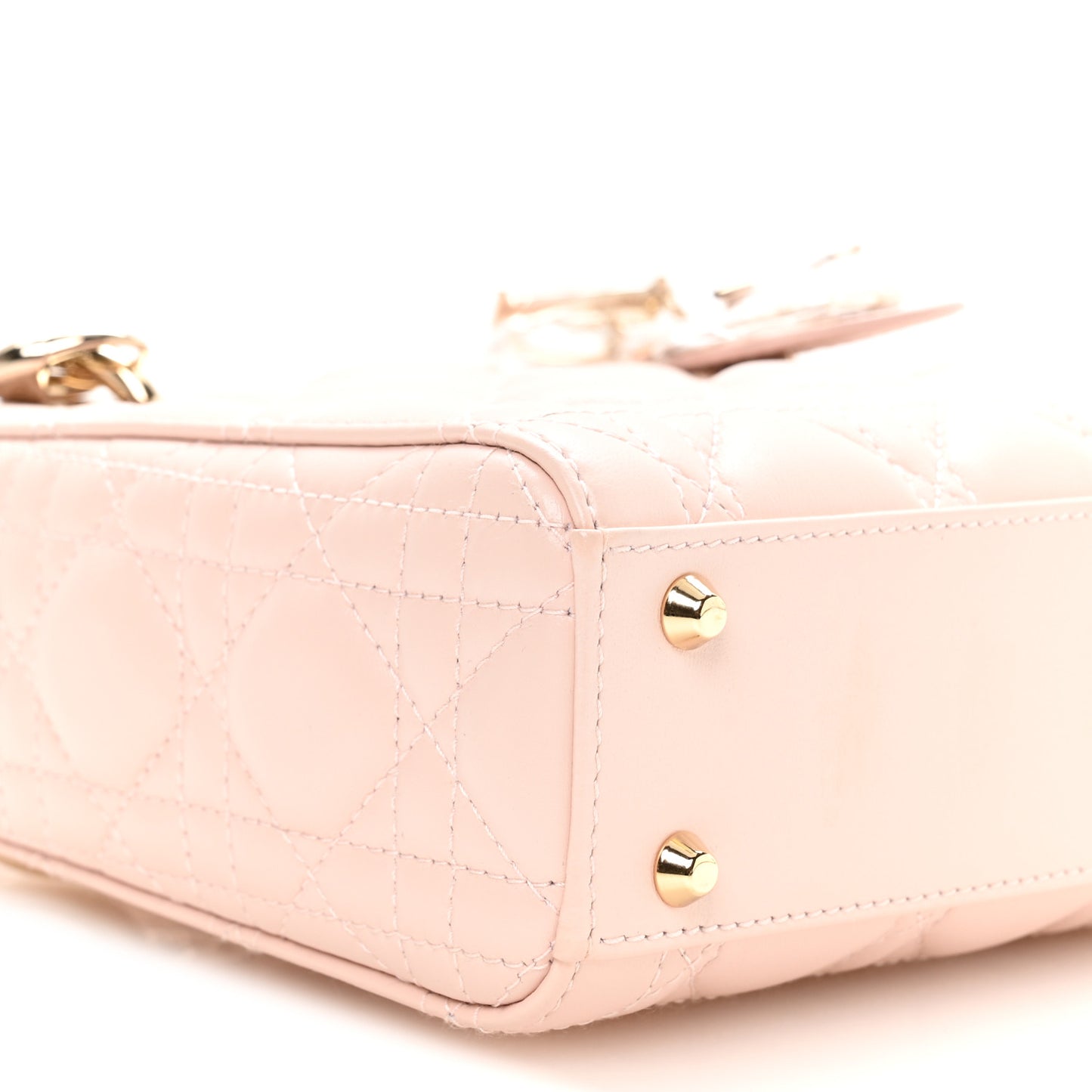 Lambskin Cannage Mini Lady Dior Powder Pink
