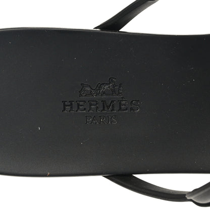 Hermes Rubber Womens Egerie Sandals 41 Black 7 of 8