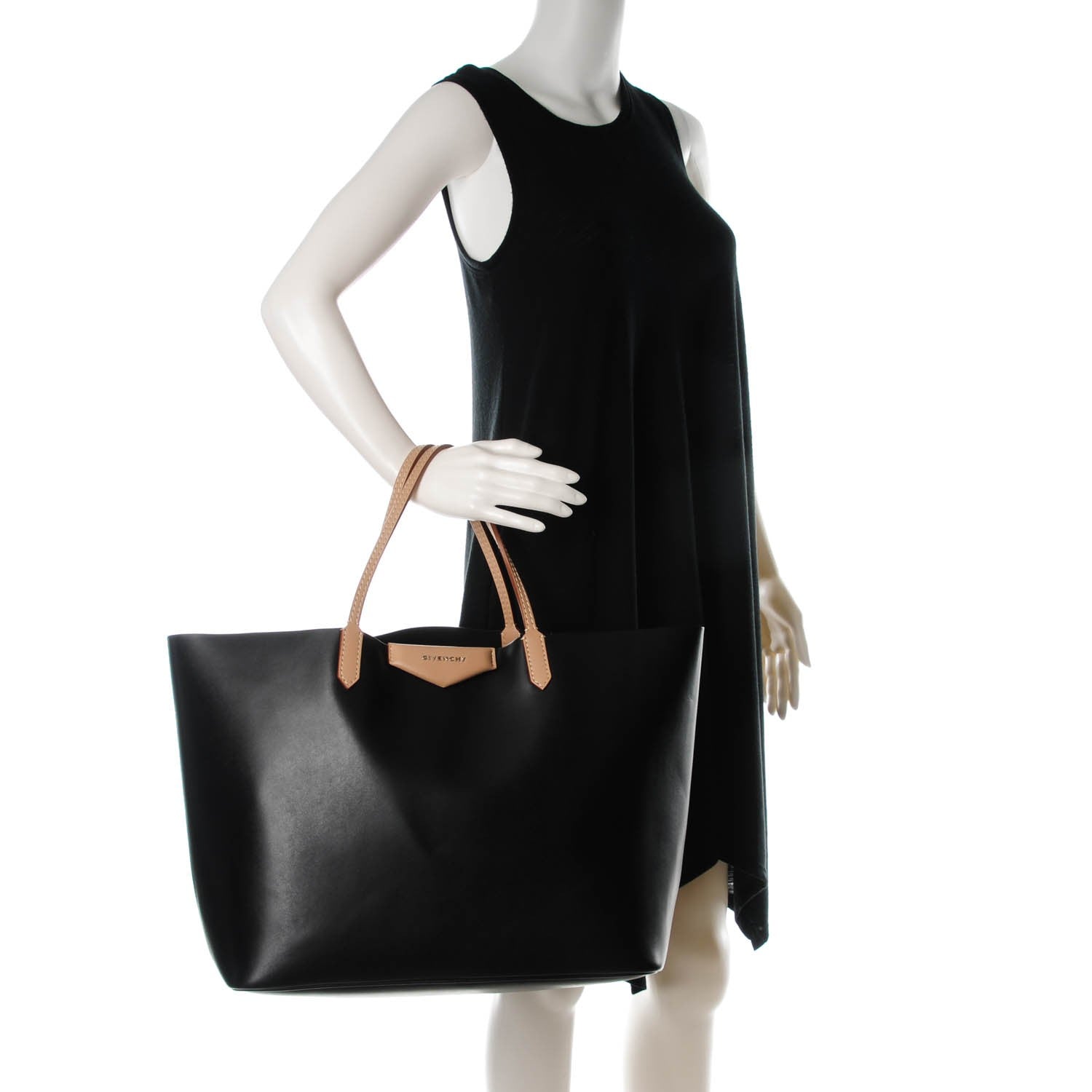 Givenchy Calfskin Large Antigona Tote Black Beige 2 of 8
