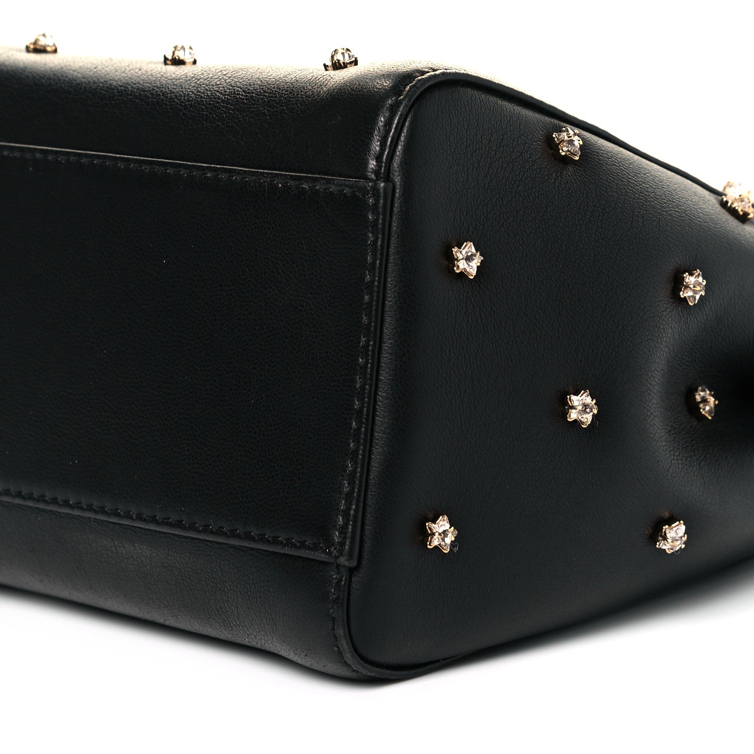 Fendi Nappa Crystal Studded XS Peekaboo Iconic Satchel Black 8 of 8
