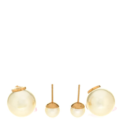 Christian Dior Pearl Heart Dioramour Tribal Earrings Gold Pink 3 of 4