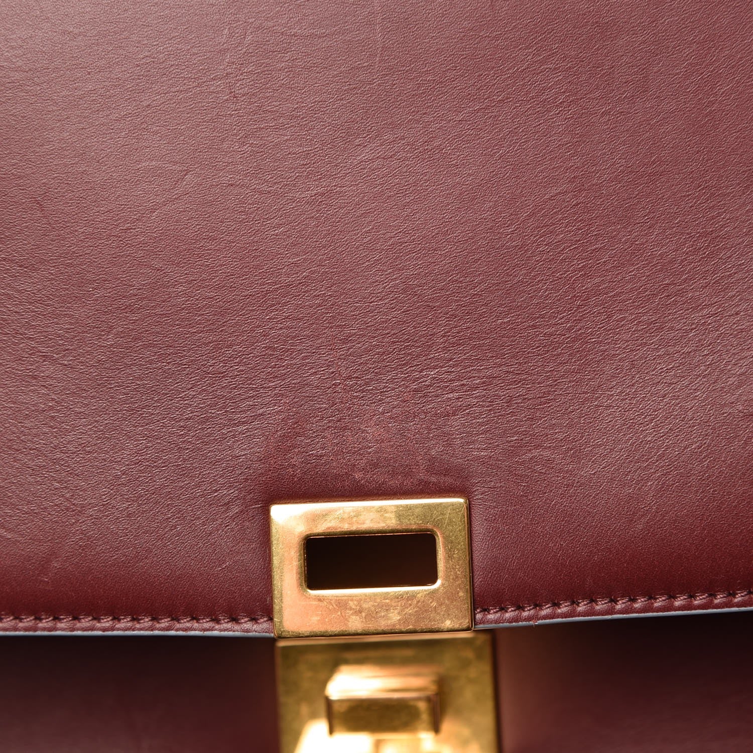 Celine Smooth Calfskin Small Bi-Color Trapeze Burgundy Azur 8 of 9