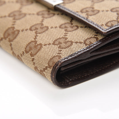 Gucci Monogram Metal Bar Continental Flap Wallet Beige Ebony Dark Brown 10 of 10