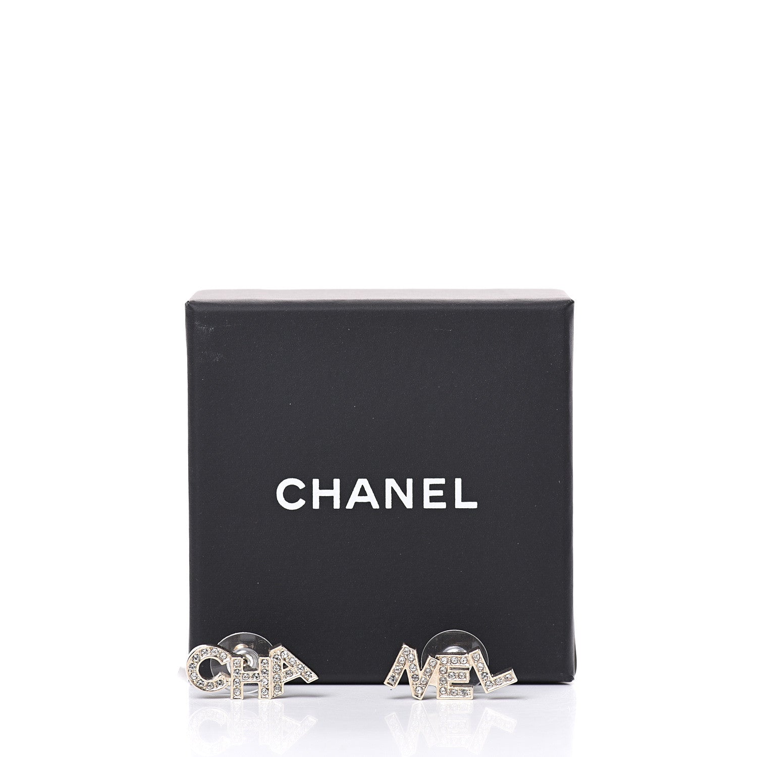 Chanel Crystal Pearl Signature Stud Earrings Gold 5 of 5