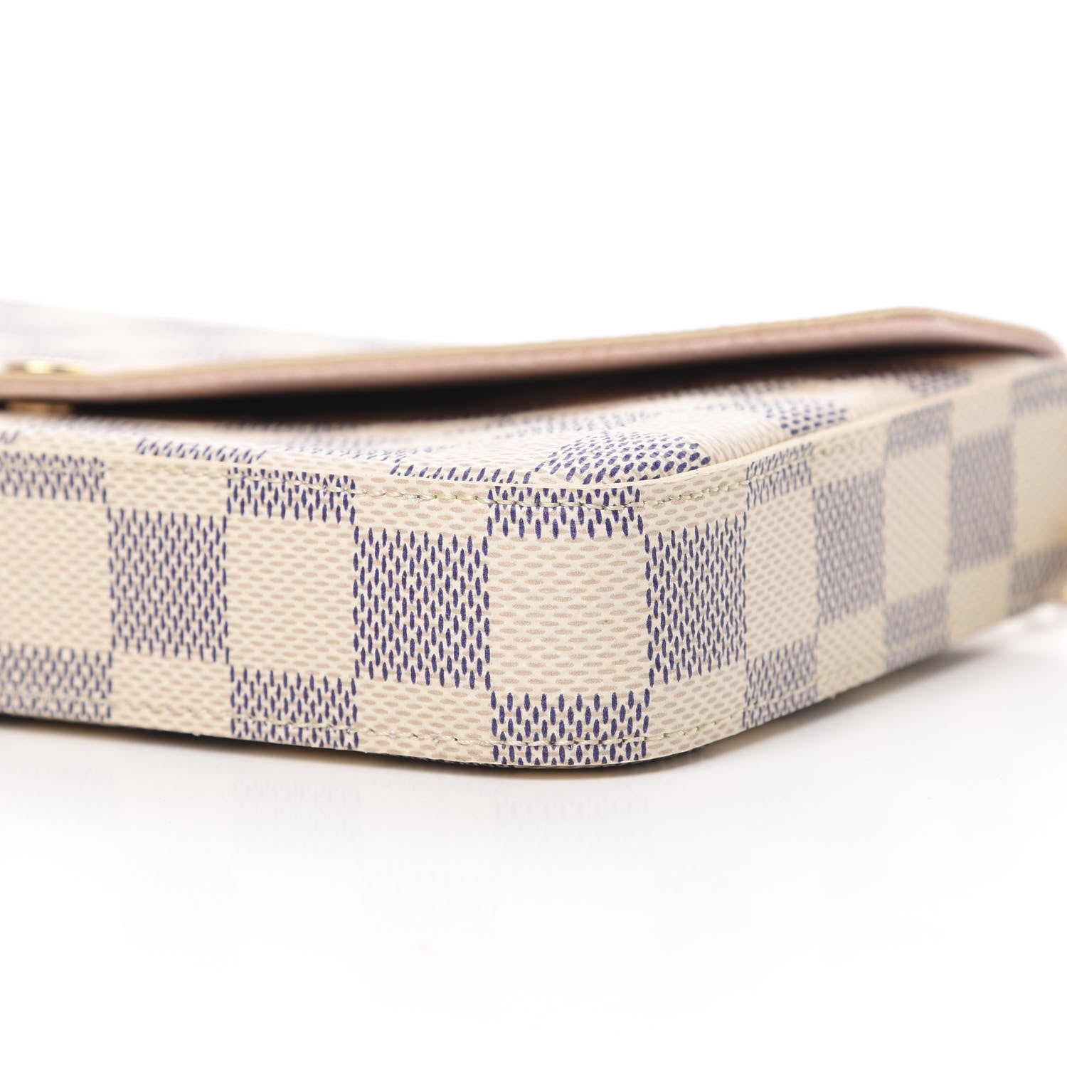 Louis Vuitton Damier Azur Pochette Felicie Chain Wallet Rose Ballerine 12 of 13