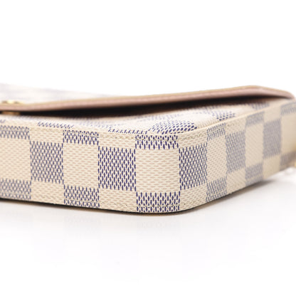 Louis Vuitton Damier Azur Pochette Felicie Chain Wallet Rose Ballerine 12 of 13