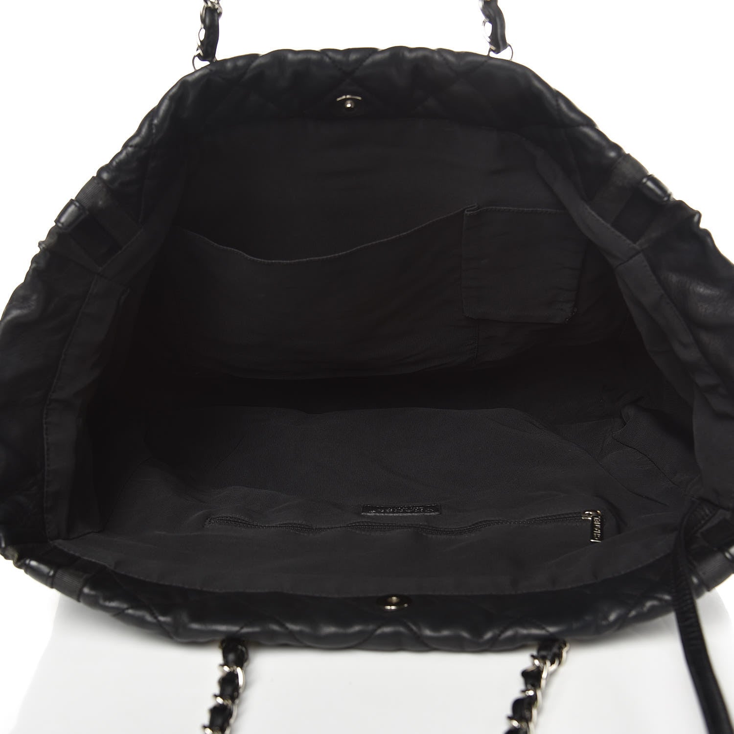 Chanel Lambskin Quilted Lido Shopping Tote Black 5 of 16