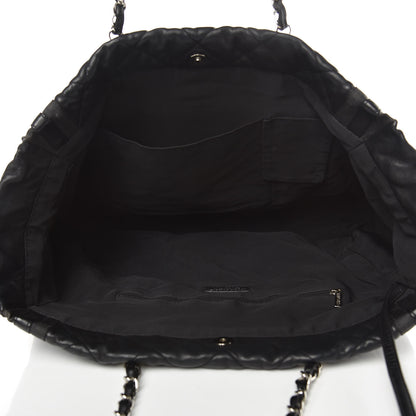 Chanel Lambskin Quilted Lido Shopping Tote Black 5 of 16