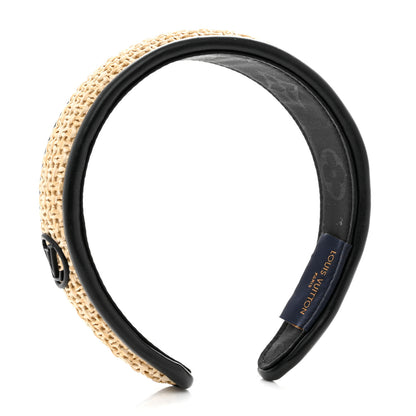 Louis Vuitton Calfskin Raffia Raphia Headband 2 of 5