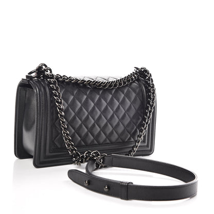 Chanel Caviar Quilted Medium Boy Flap So Black 3 of 9