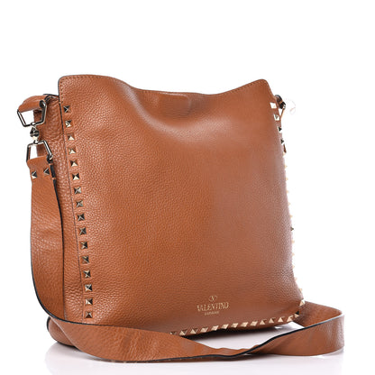 Valentino Garavani Pebbled Calfskin Large Rockstud Flip-Lock Messenger Bag Light Cuir 3 of 16