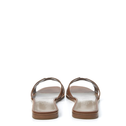 Hermes Box Calfskin Oran Sandals 39.5 Gold 5 of 10
