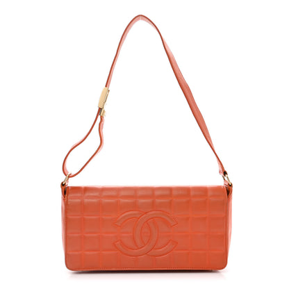 Chanel Lambskin Quilted CC Chocolate Bar Flap Orange 1 of 16