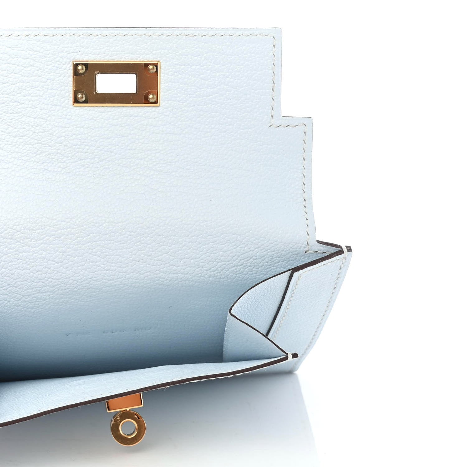 Hermes Chevre Mysore Kelly Pocket Compact Wallet Bleu Brume 5 of 7