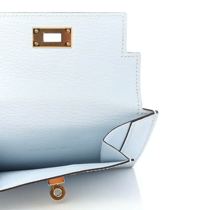 Hermes Chevre Mysore Kelly Pocket Compact Wallet Bleu Brume 5 of 7