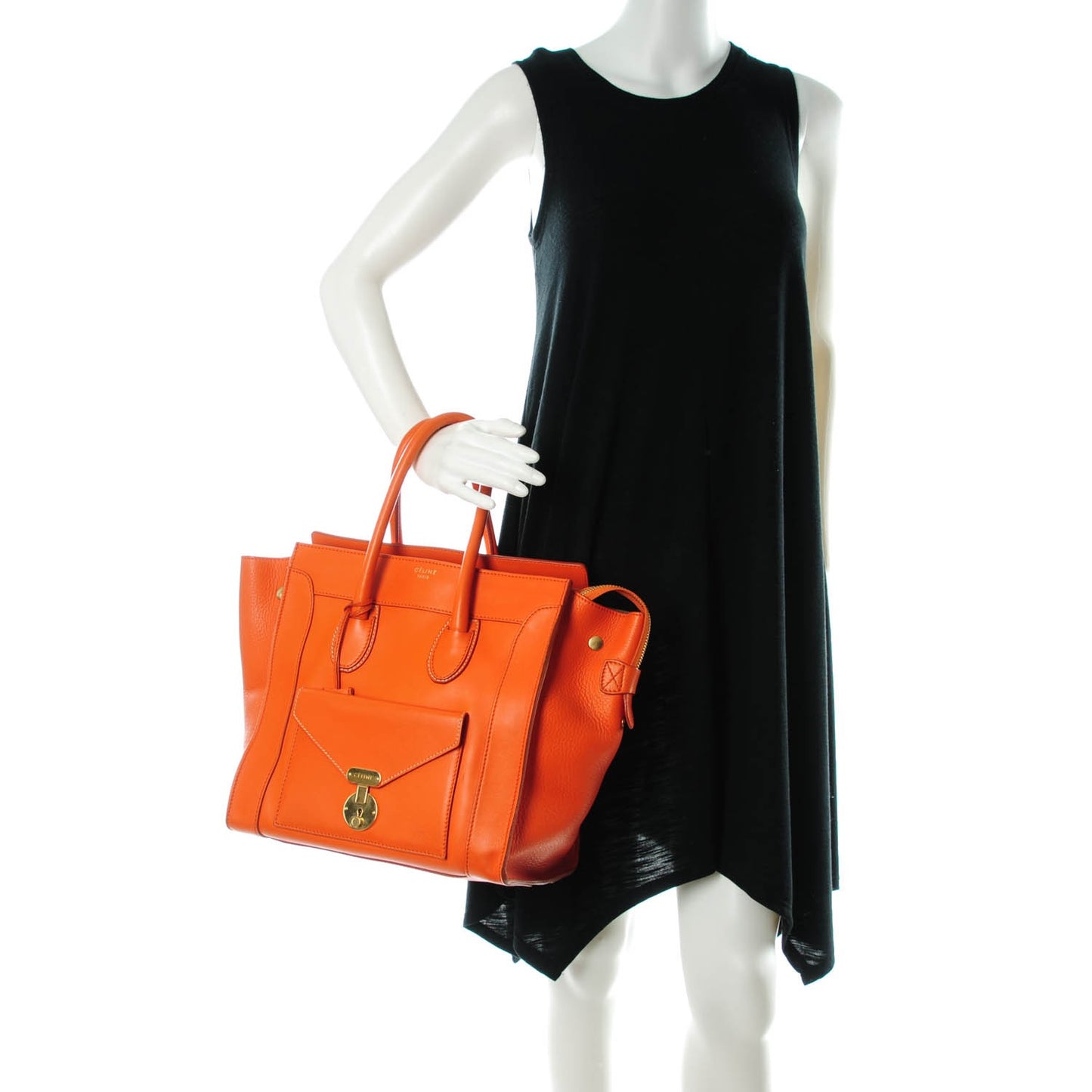 Smooth Calfskin Mini Envelope Luggage Orange