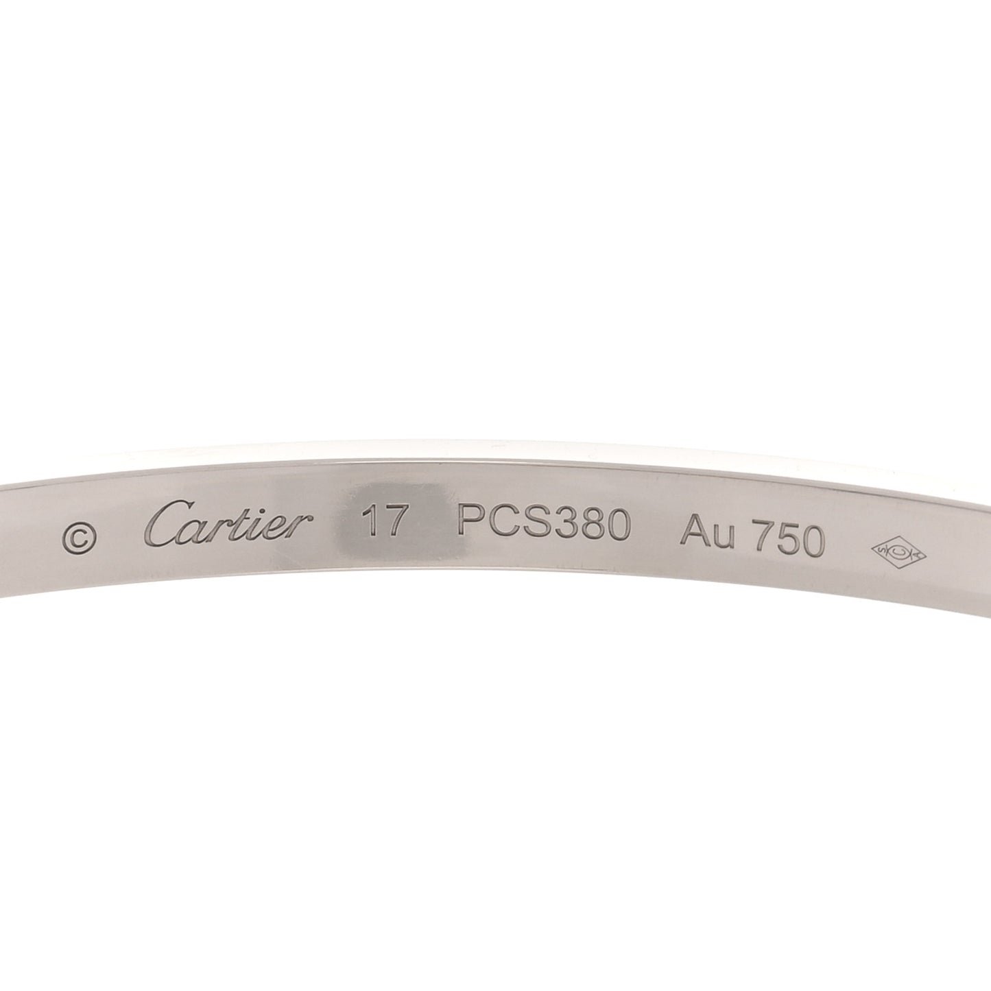 18K White Gold Small LOVE Bracelet 17