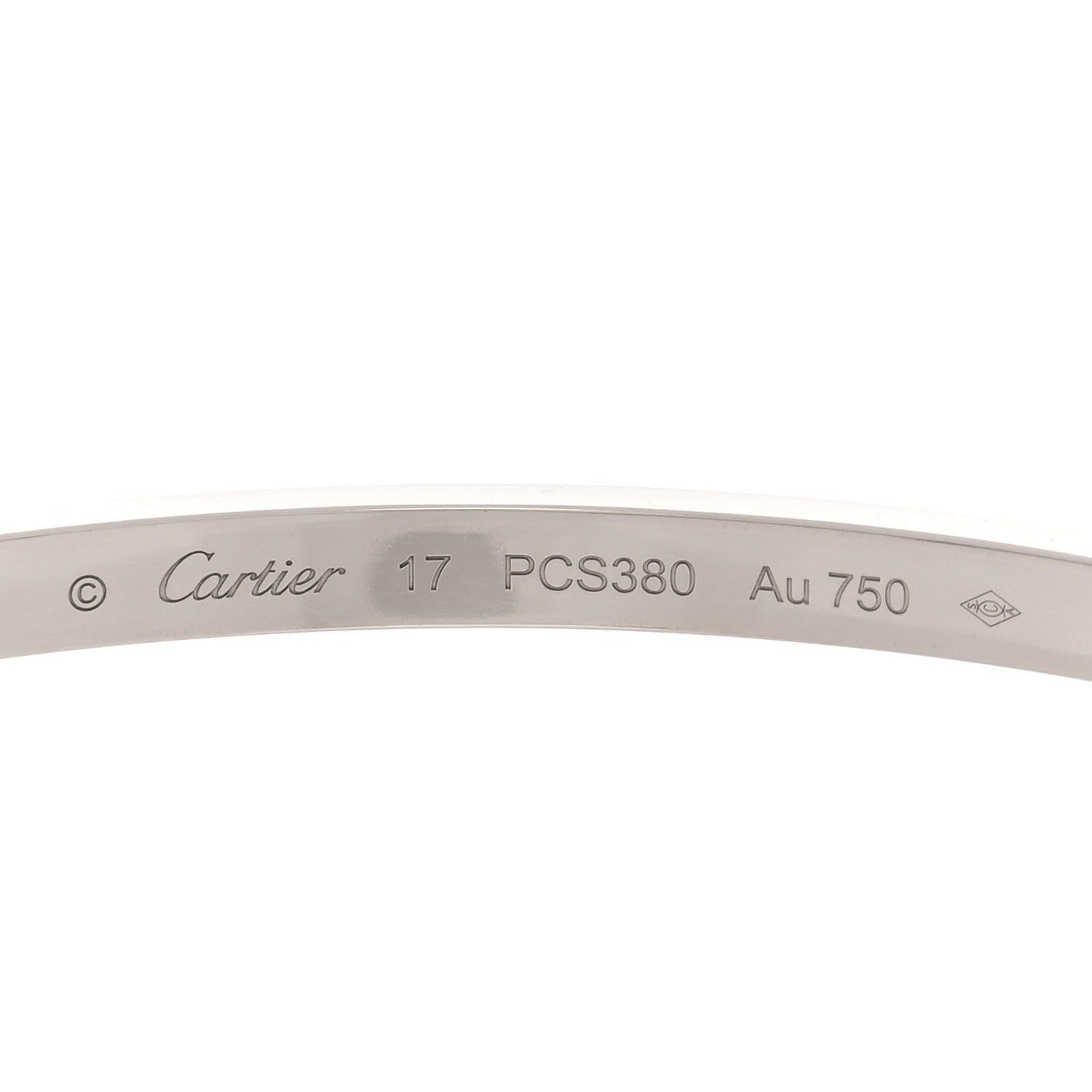 Cartier 18K White Gold Small LOVE Bracelet 17 3 of 4