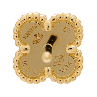 Van Cleef & Arpels 18K Yellow Gold Mother of Pearl Sweet Alhambra Earrings 4 of 5