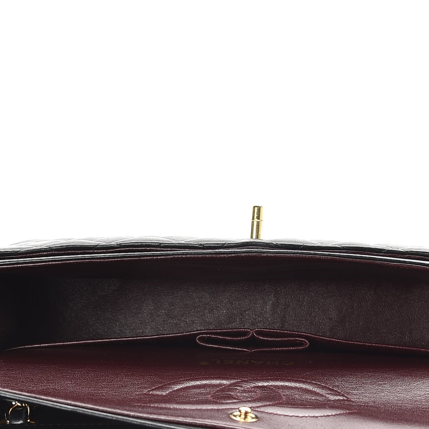 Lambskin Quilted Medium Double Flap Black