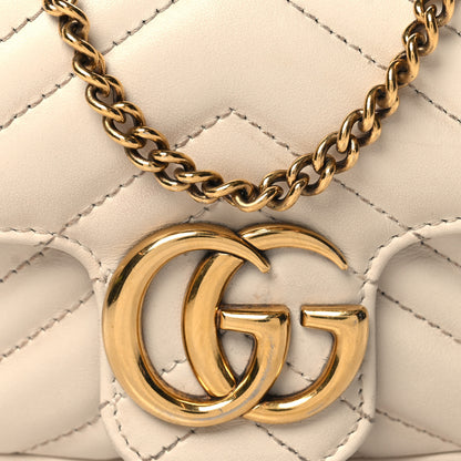 Gucci Calfskin Matelasse Super Mini GG Marmont Shoulder Bag White 8 of 11