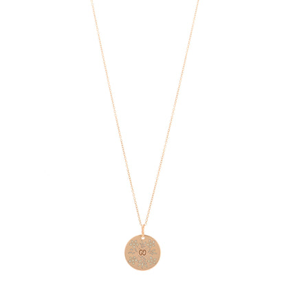 Gucci 18K Rose Gold Enamel Icon Blooms Necklace White 2 of 4