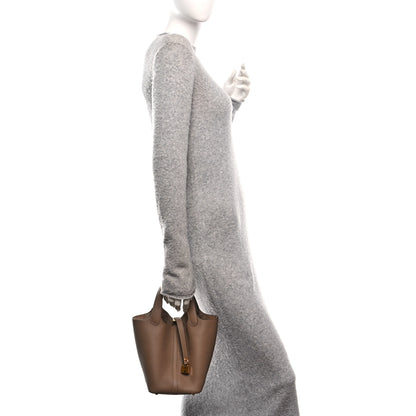 Hermes Taurillon Maurice Picotin Lock 18 PM Beige De Weimar 2 of 13