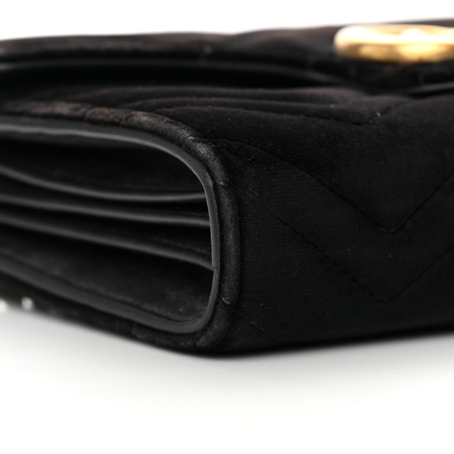 Gucci Velvet Matelasse GG Marmont Chain Wallet Black 9 of 18