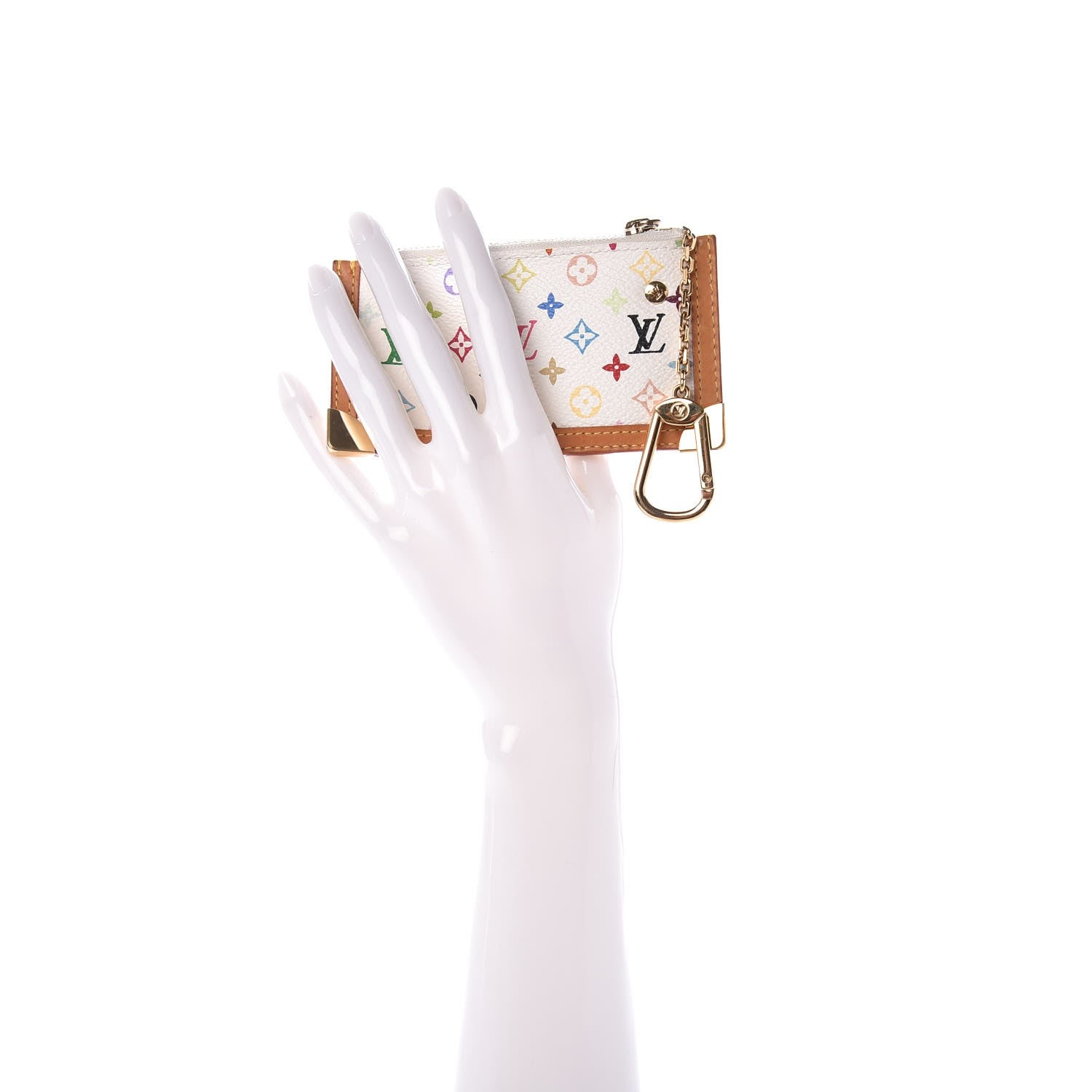 Louis Vuitton Monogram Multicolor Key Pouch White 2 of 8