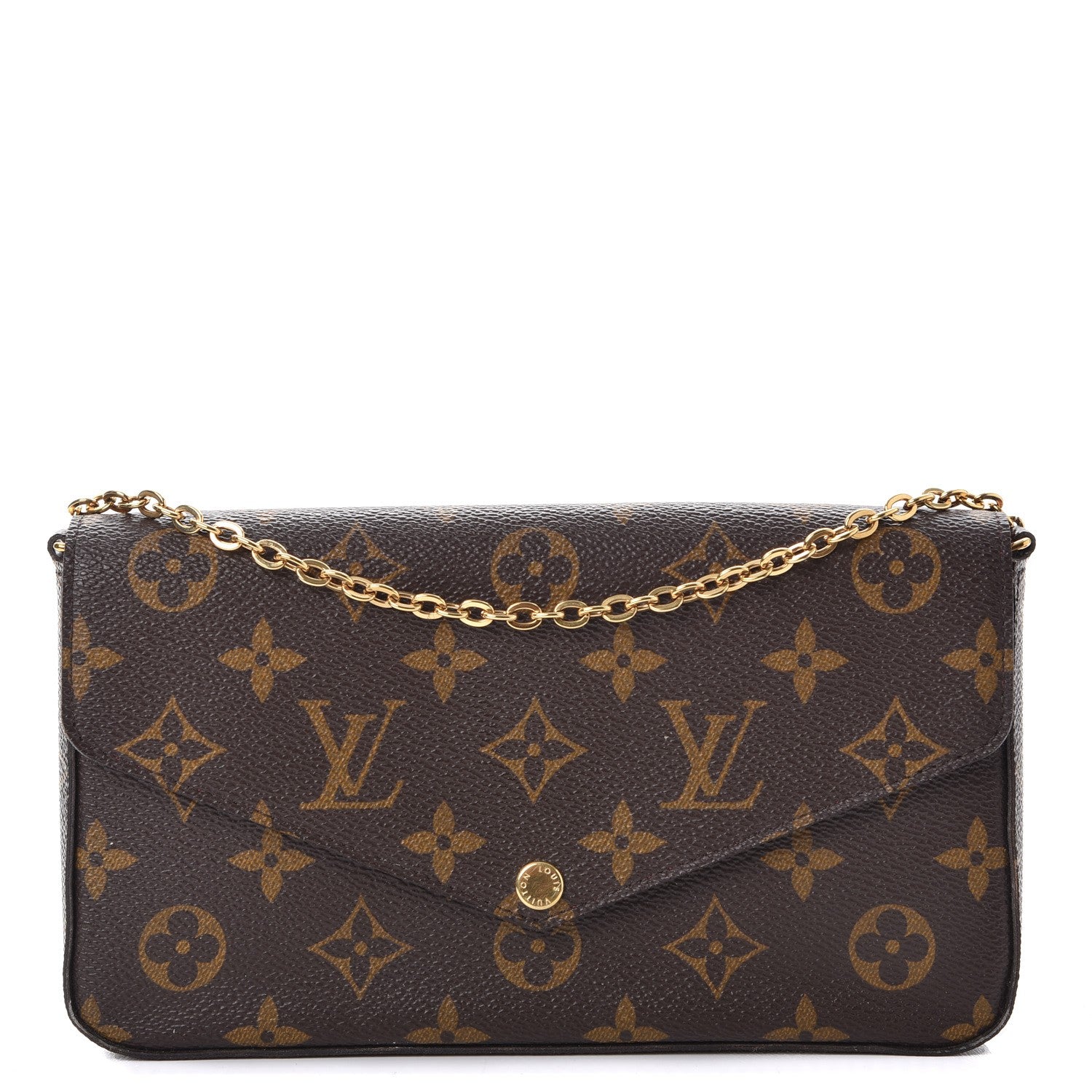 Louis Vuitton Monogram Pochette Felicie Chain Wallet Fuchsia 1 of 14