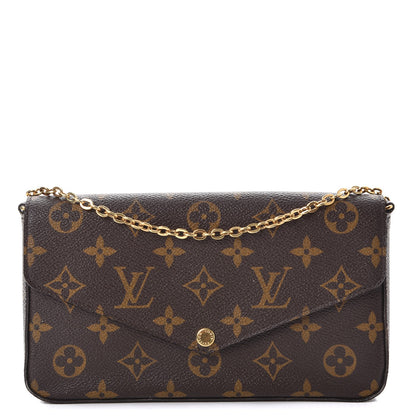Louis Vuitton Monogram Pochette Felicie Chain Wallet Fuchsia 1 of 14