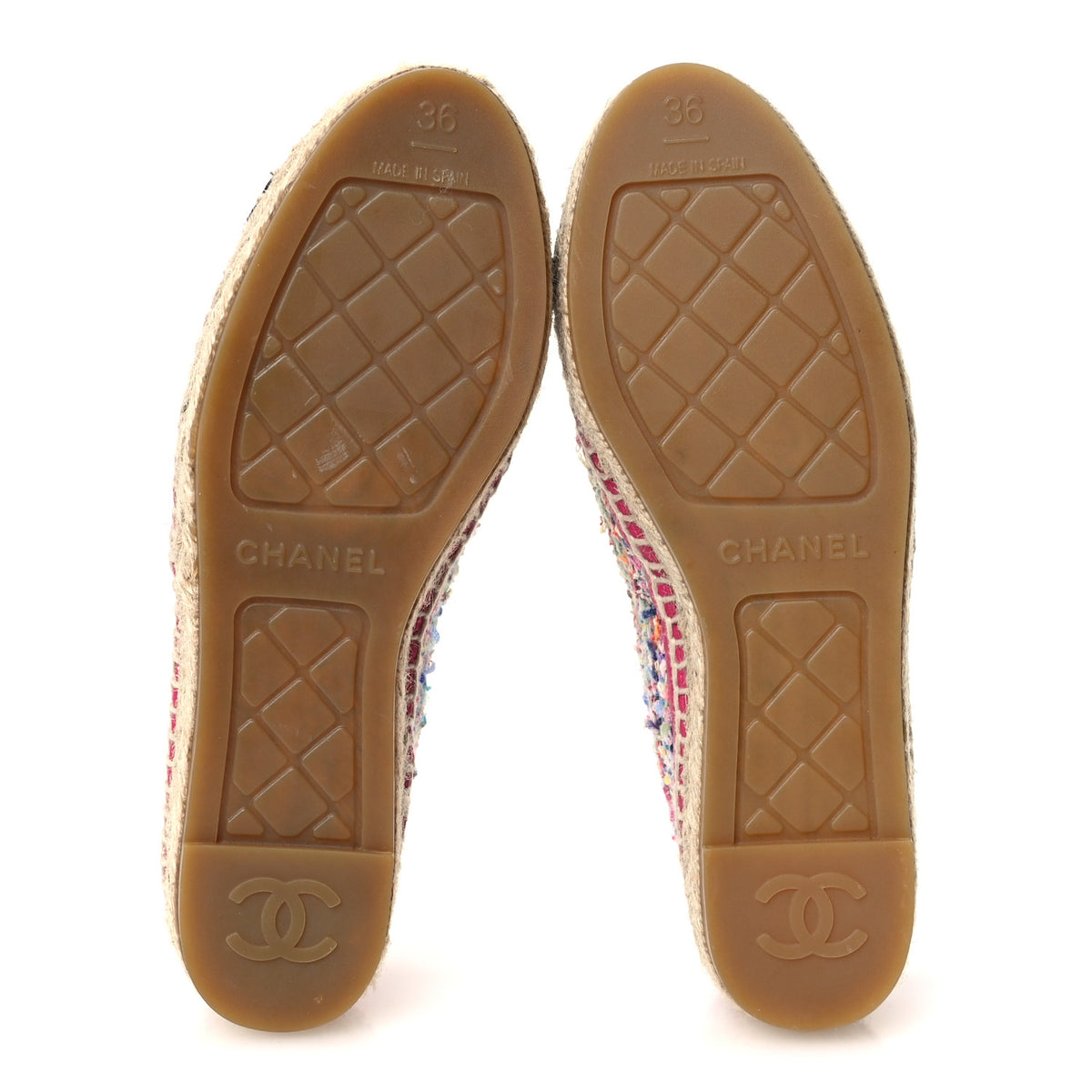 Chanel Cotton Tweed Grosgrain CC Espadrilles 36 Multicolor Black 6 of 12