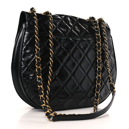 Chanel Glazed Calfskin Quilted Medium Bubble CC Flap Black 3 of 9