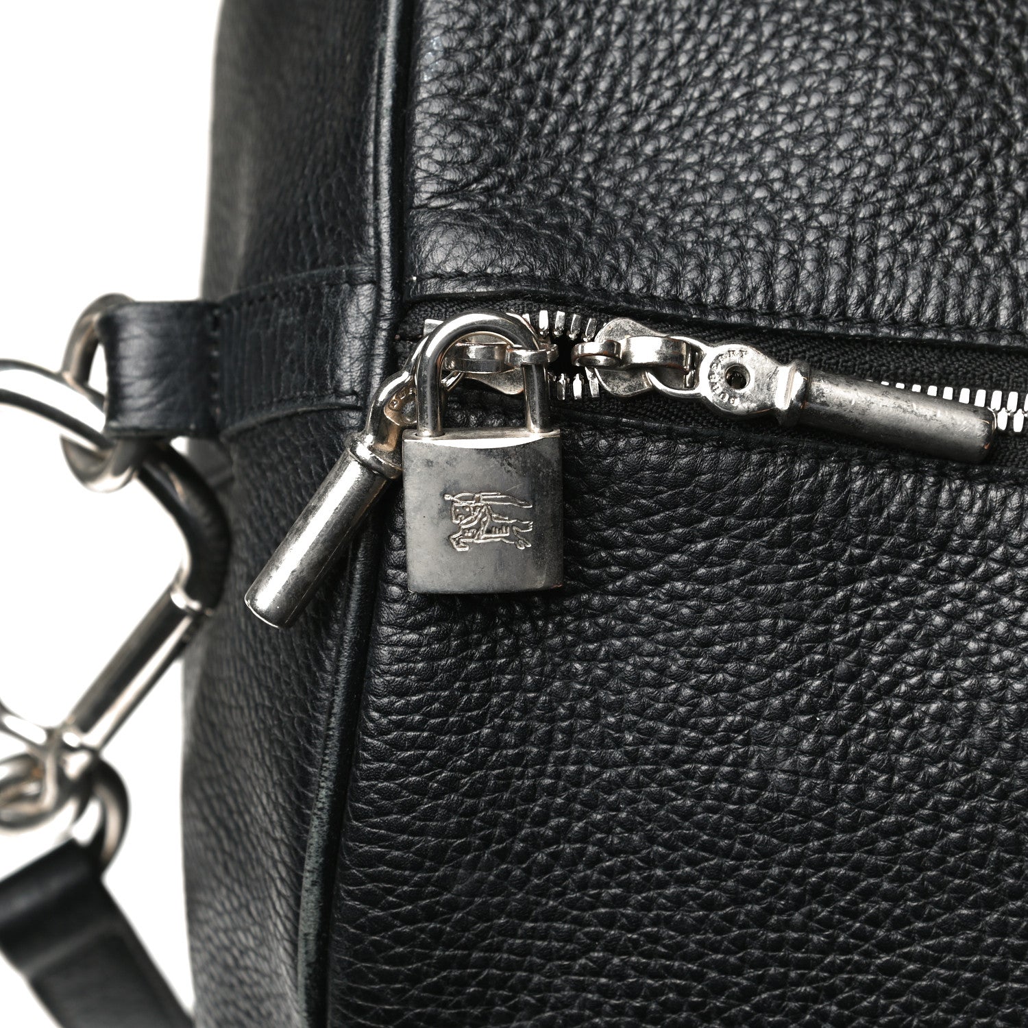 Burberry Calfskin Check Duffle Bag Black 15 of 18