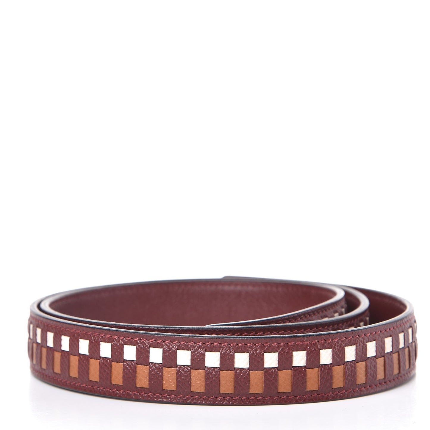 Epsom 25mm Tressage Shoulder Strap Rouge H Craie Gold
