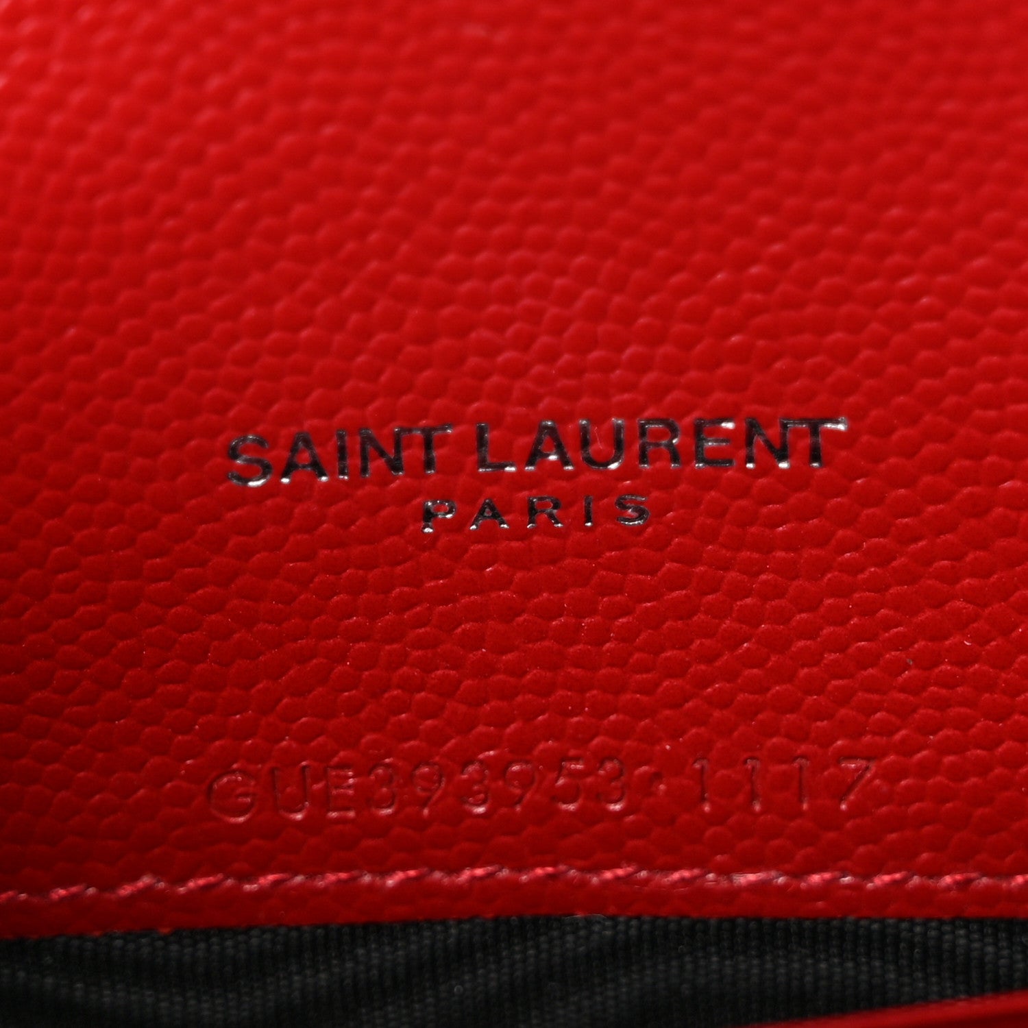 Saint Laurent Grain De Poudre Matelasse Chevron Monogram Envelope Chain Wallet New Red 7 of 12